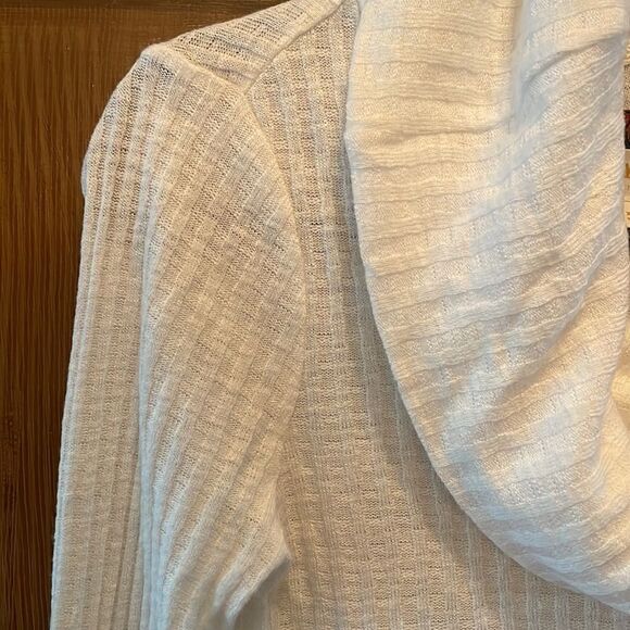 Maeve by Anthropologie Winterscape Cowl Neck Peplum Sweater - White XS - Picture 5 of 8